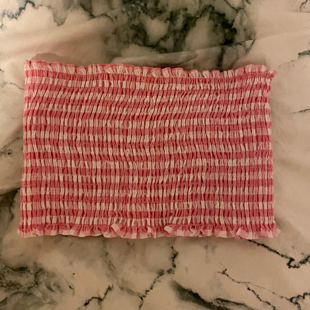 Pink & White Tube Top